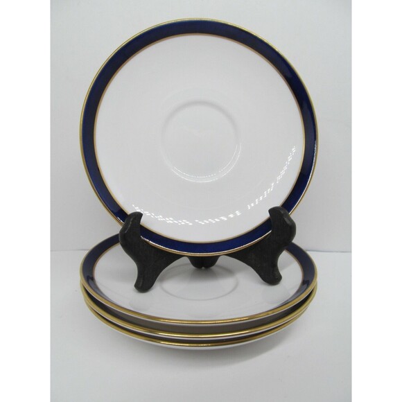 Spode Consul Cobalt Bone China 5 3/4" Saucers Set Of  4 Saucers - Picture 12 of 12